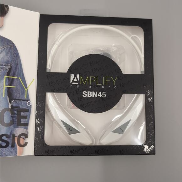 Amplify by Aduro - SBN45 Wireless Stereo Headset- White - NIB Free Shipping - Picture 2 of 3